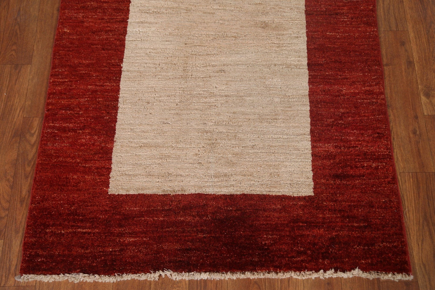 Modern Gabbeh Kashkoli Hand-Knotted Wool Rug 3x4