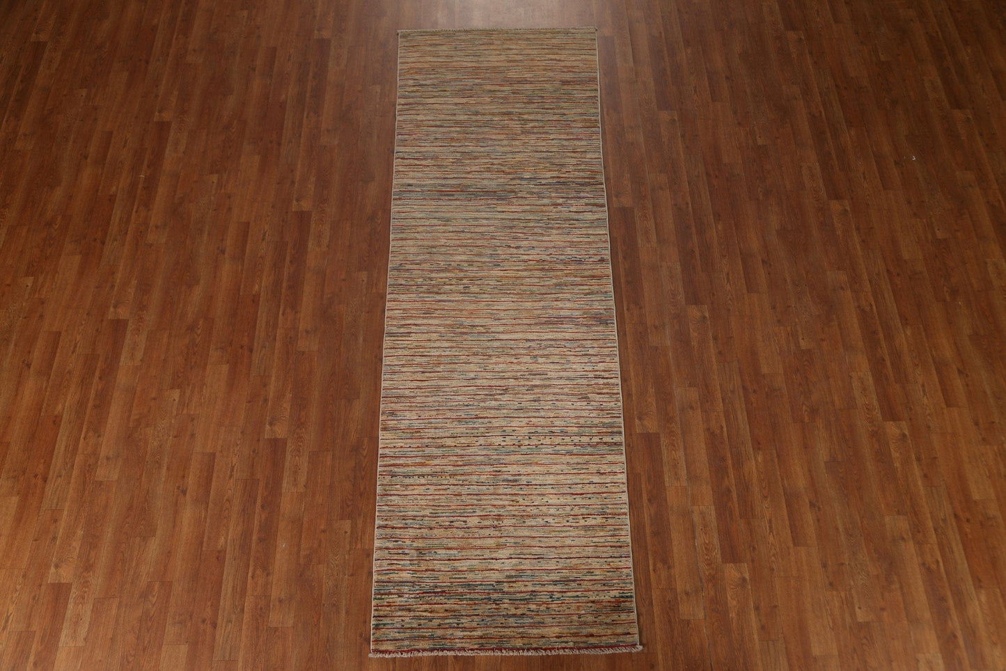 Striped Gabbeh Kashkoli Oriental Runner Rug 3x9