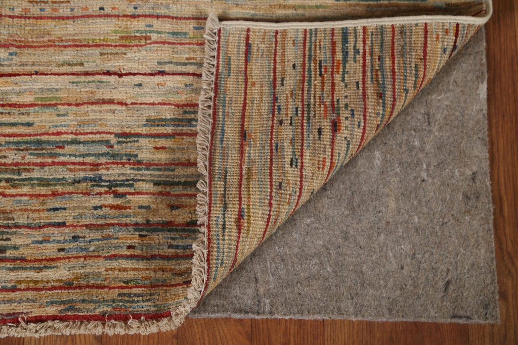 Striped Gabbeh Kashkoli Oriental Runner Rug 3x9