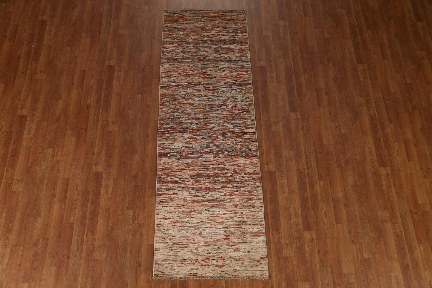 All-Over Gabbeh Kashkoli Striped Runner Rug 3x8