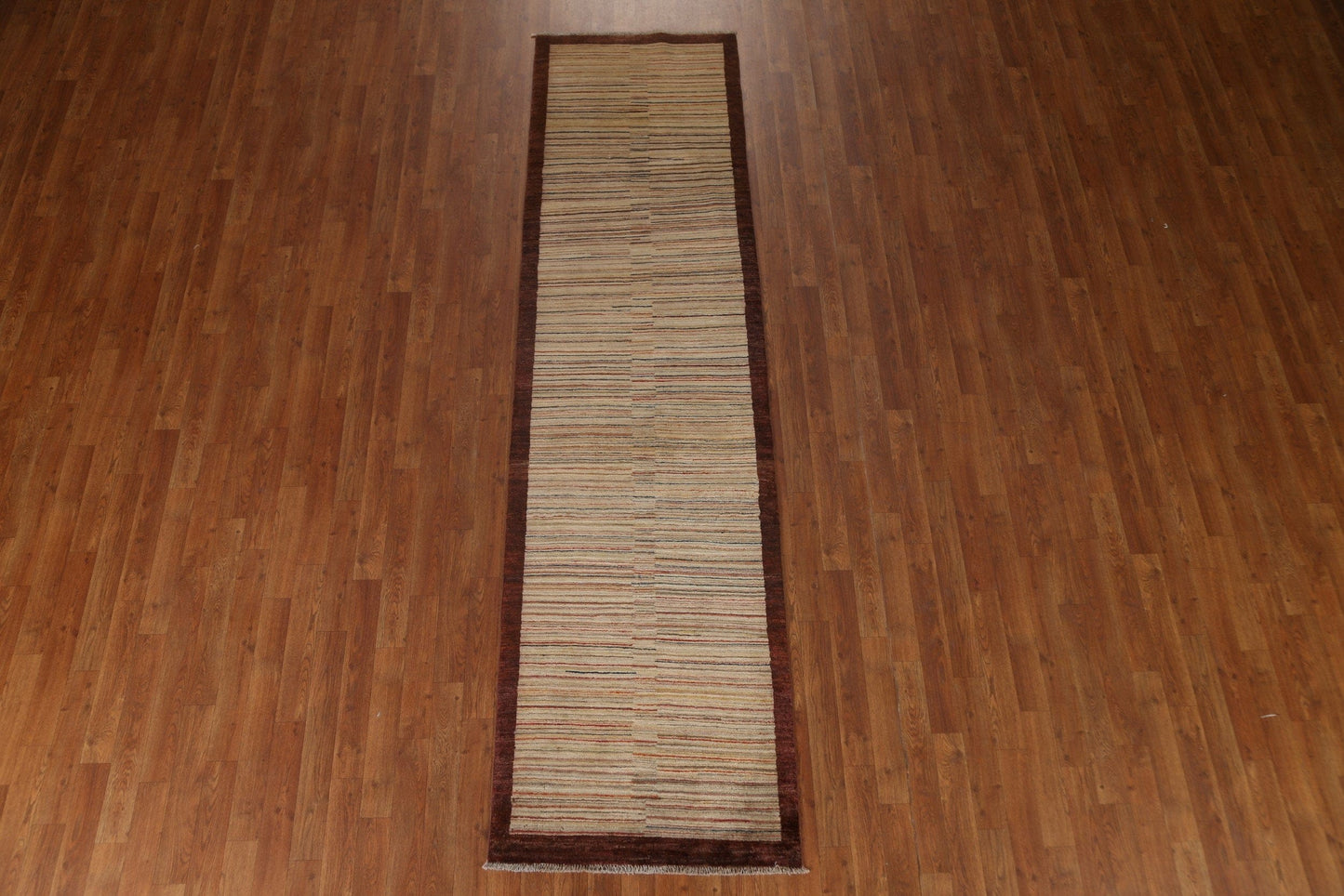 Striped Gabbeh Kashkoli Oriental Runner Rug 3x10