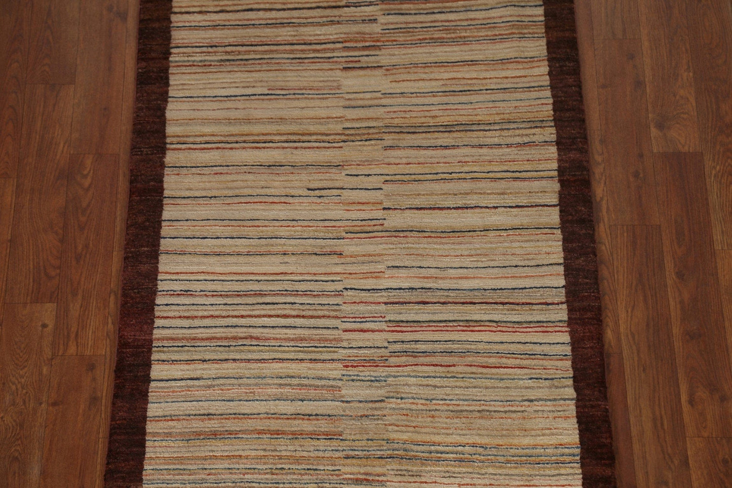 Striped Gabbeh Kashkoli Oriental Runner Rug 3x10