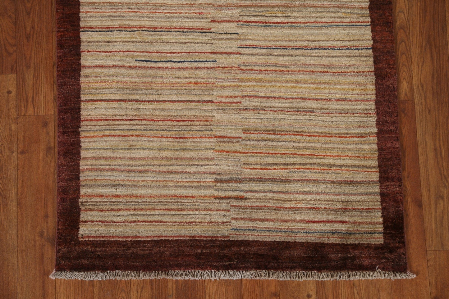 Striped Gabbeh Kashkoli Oriental Runner Rug 3x10