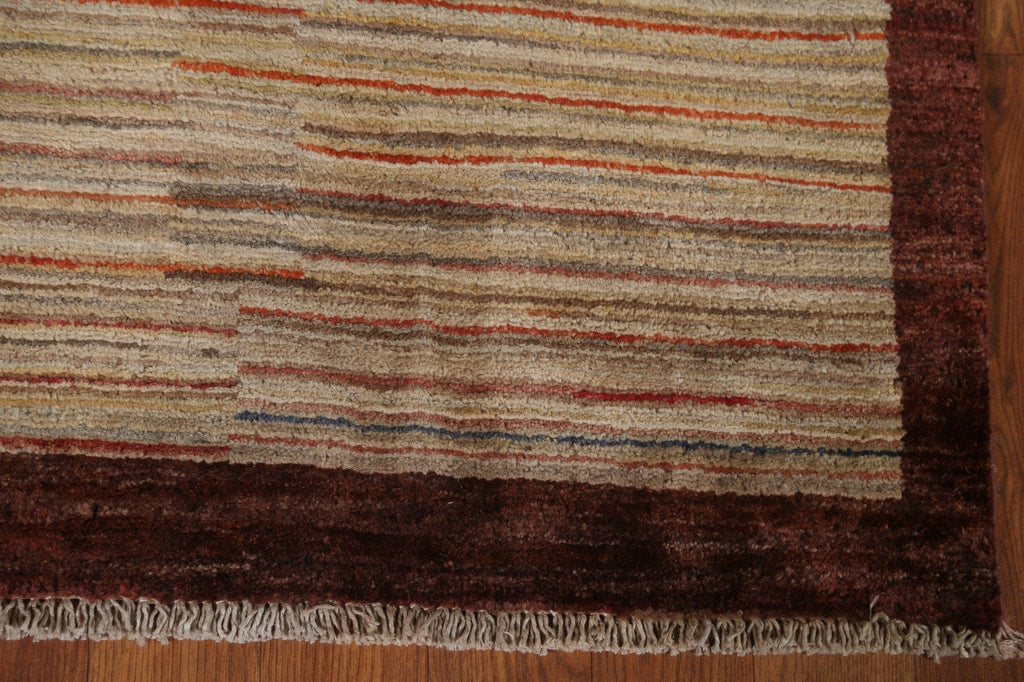 Striped Gabbeh Kashkoli Oriental Runner Rug 3x10