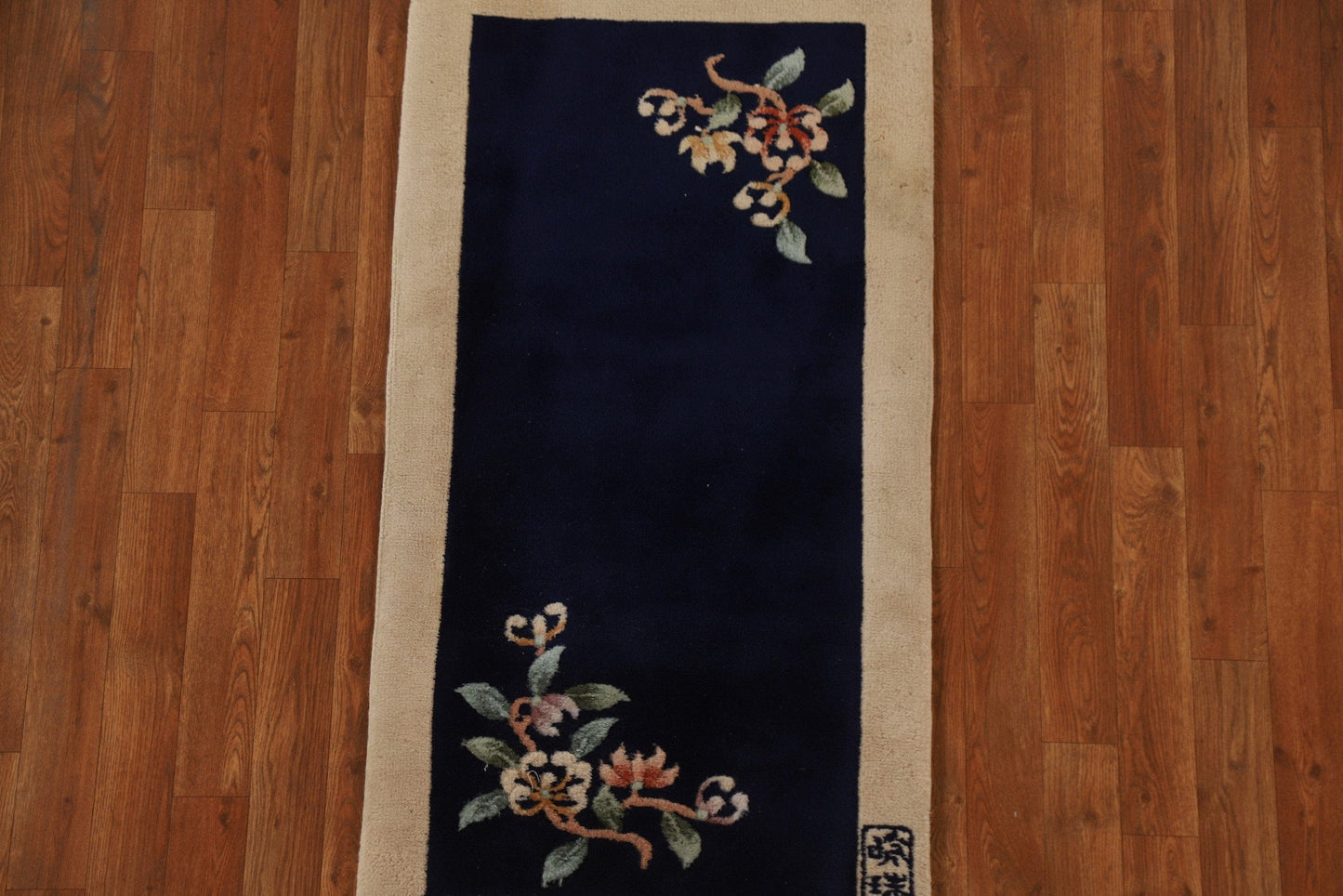 Blue Art Deco Oriental Area Rug 2x4