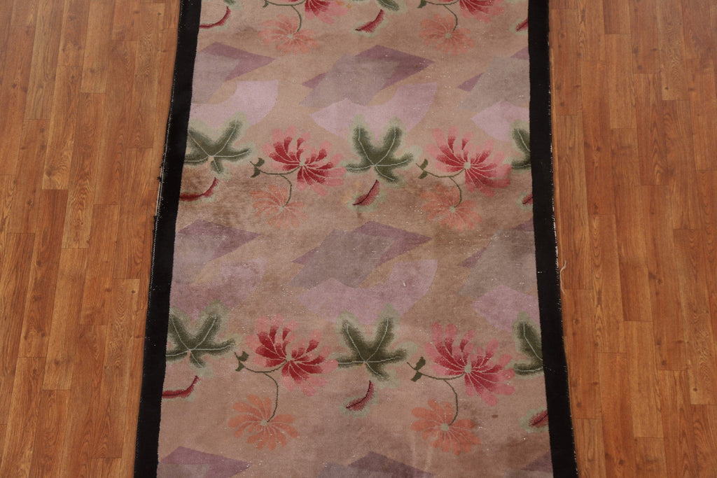 Vegetable Dye Art Deco Oriental Area Rug 4x7