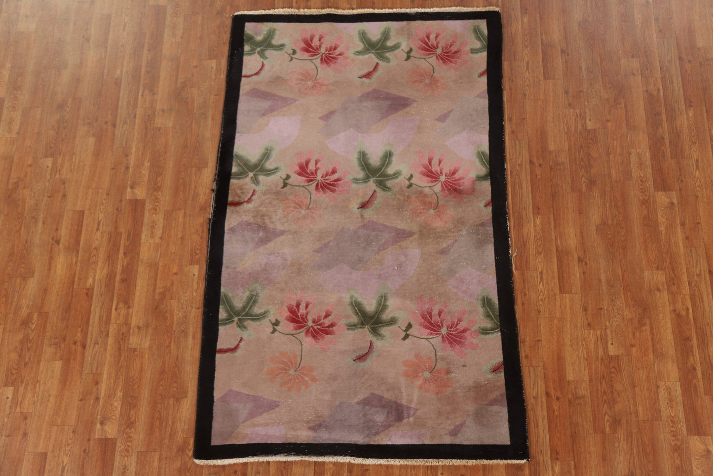 Vegetable Dye Art Deco Oriental Area Rug 4x7