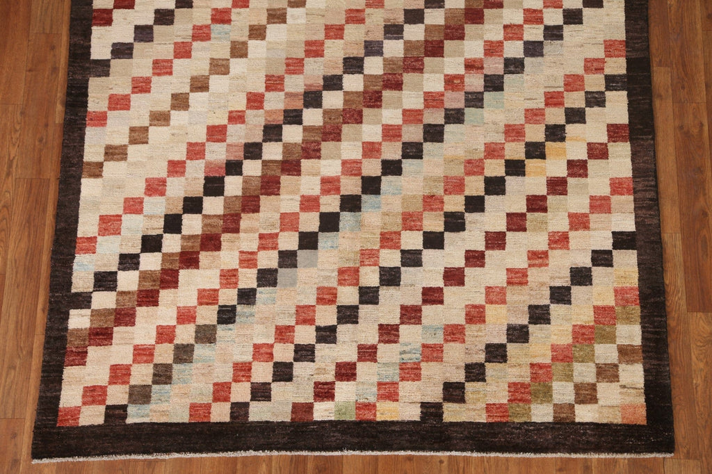 Checkered Gabbeh Kashkoli Oriental Area Rug 5x6