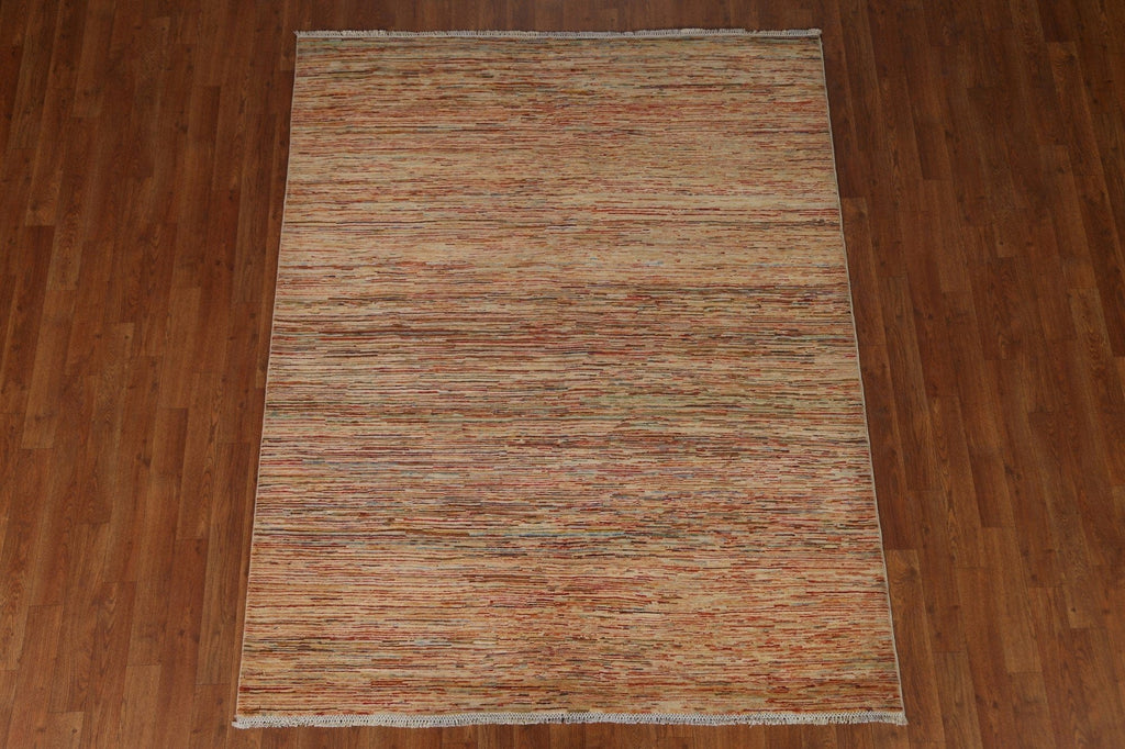 Striped Gabbeh Kashkoli Oriental Area Rug 5x6