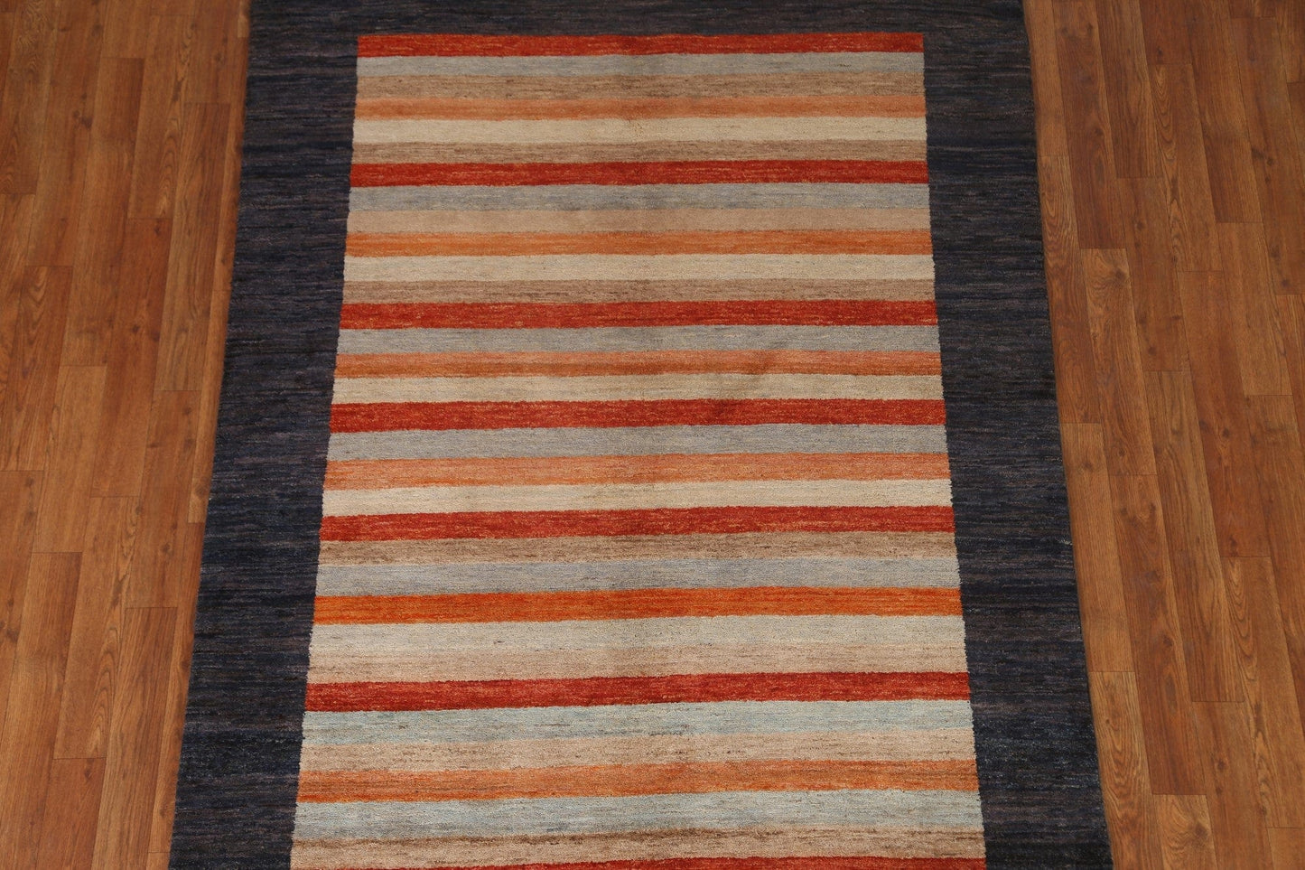 Striped Gabbeh Kashkoli Modern Area Rug 5x7