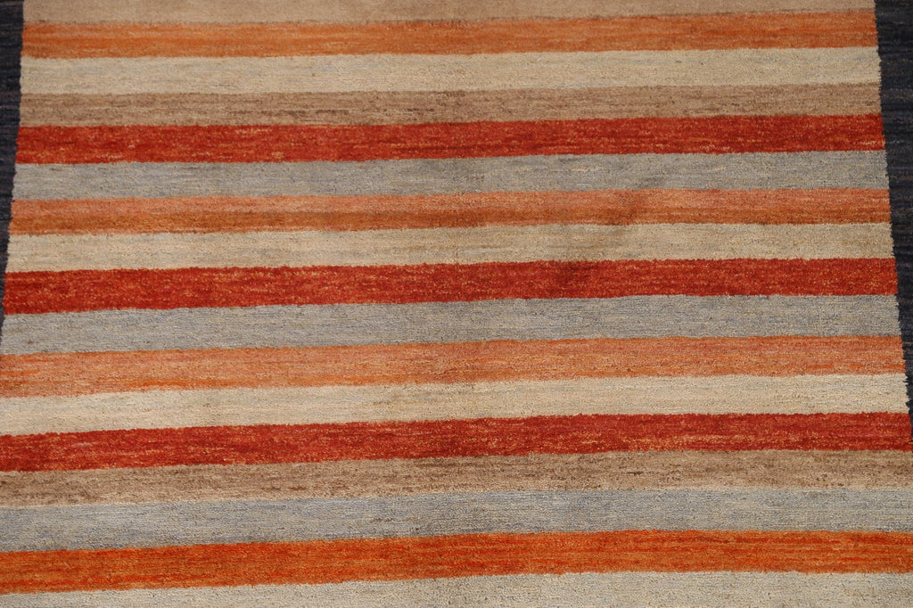 Striped Gabbeh Kashkoli Modern Area Rug 5x7