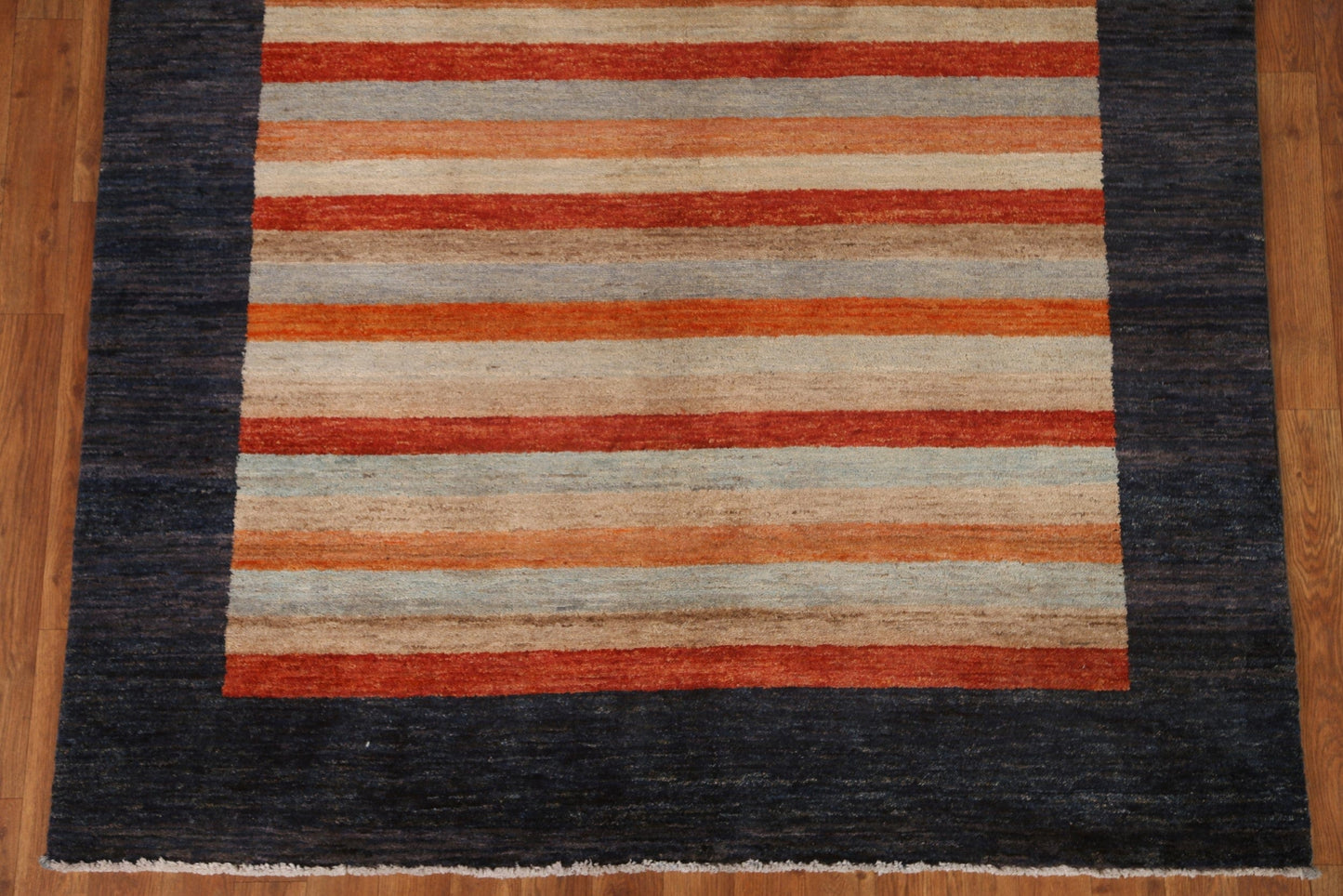 Striped Gabbeh Kashkoli Modern Area Rug 5x7