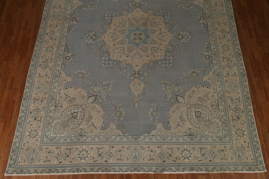 Distressed Gray Tabriz Persian Area Rug 10x13