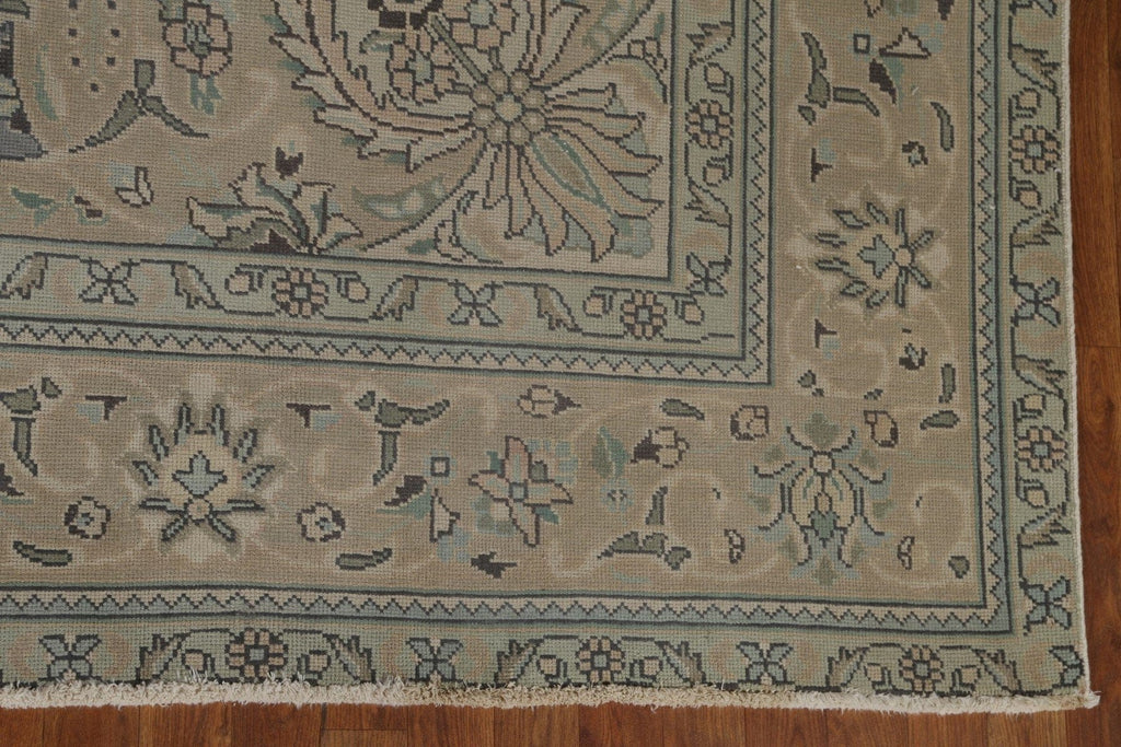 Distressed Gray Tabriz Persian Area Rug 10x13