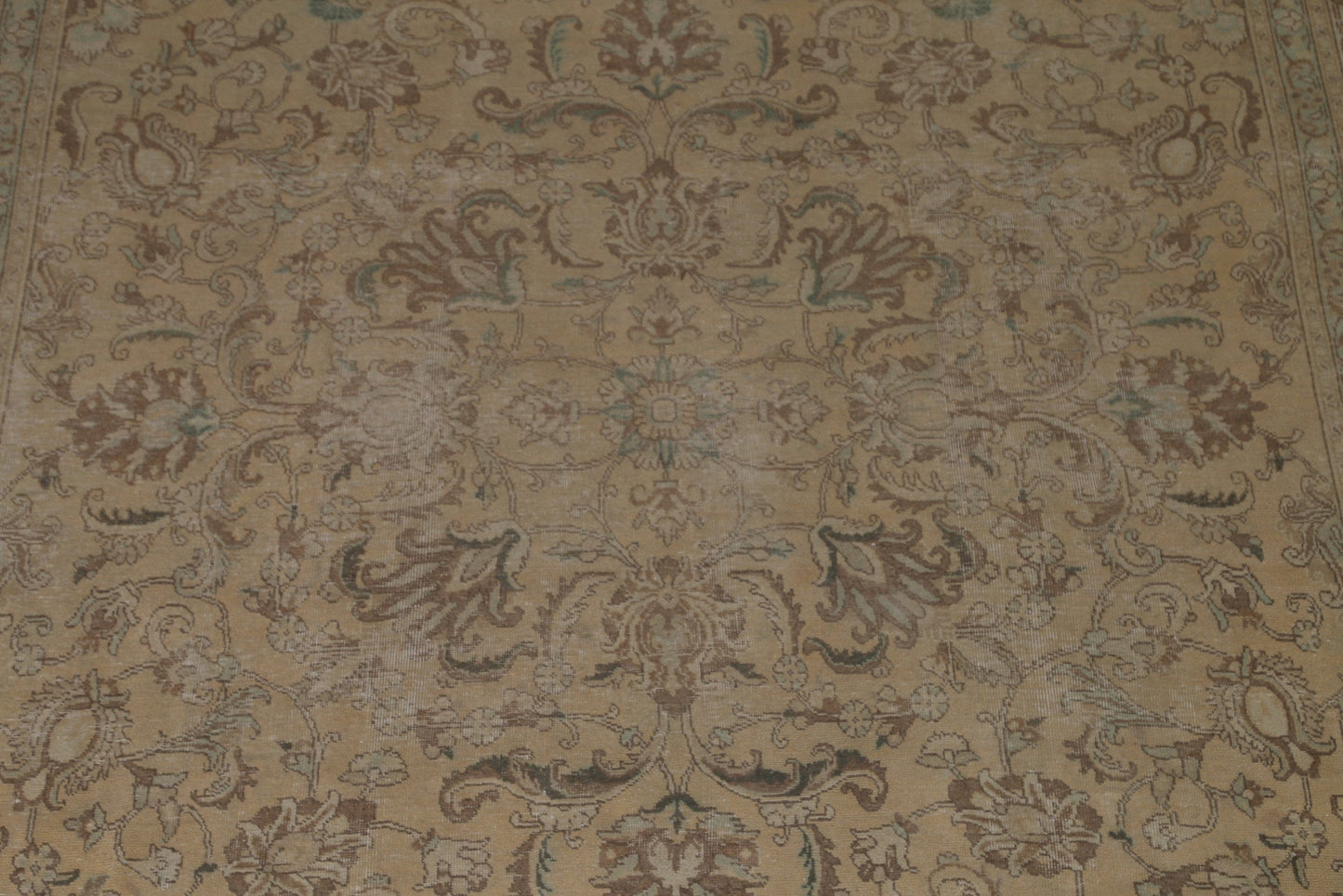 Distressed Floral Tabriz Persian Area Rug 9x12