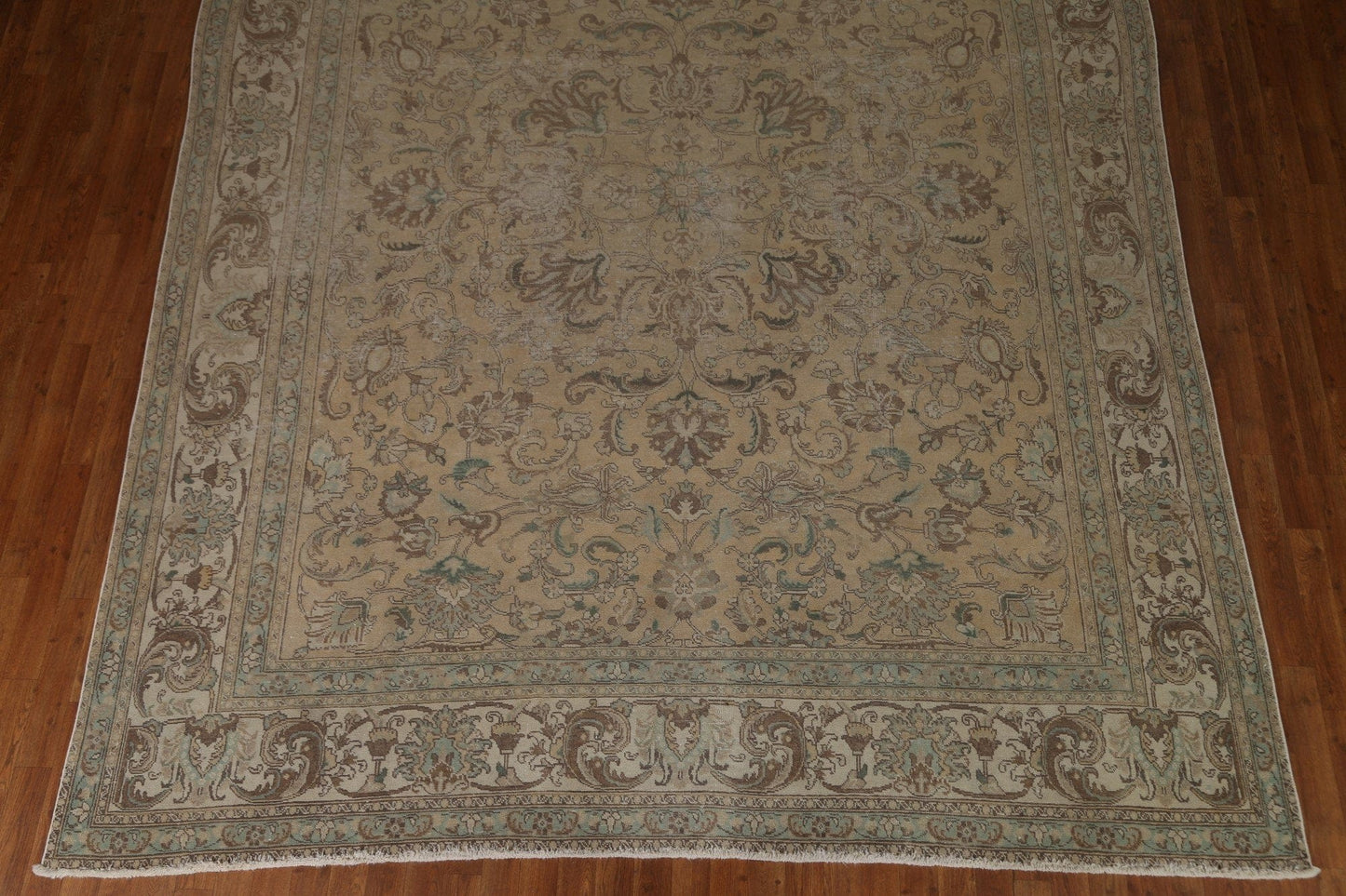 Distressed Floral Tabriz Persian Area Rug 9x12