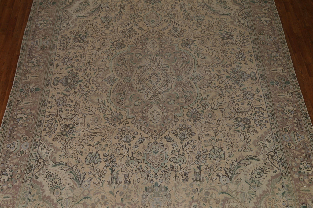 Vintage Distressed Tabriz Persian Area Rug 10x12