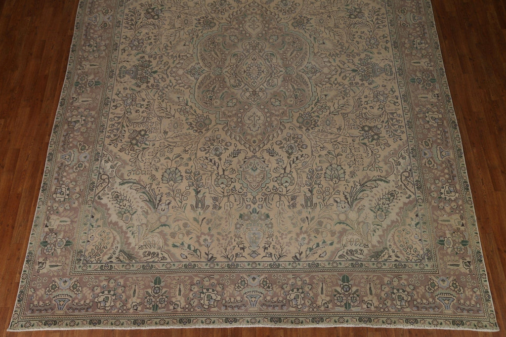 Vintage Distressed Tabriz Persian Area Rug 10x12