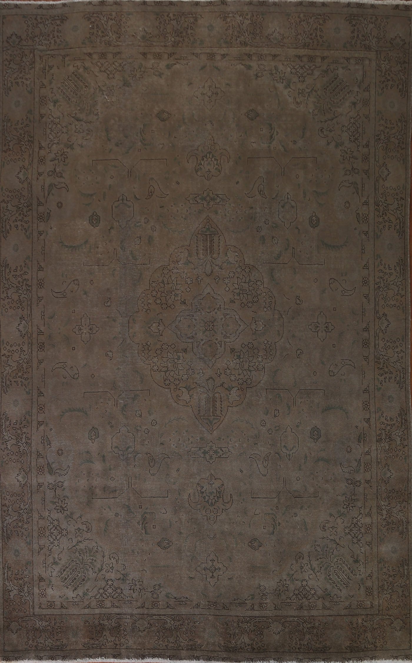 Distressed Over-Dyed Tabriz Persian Area Rug 9x13