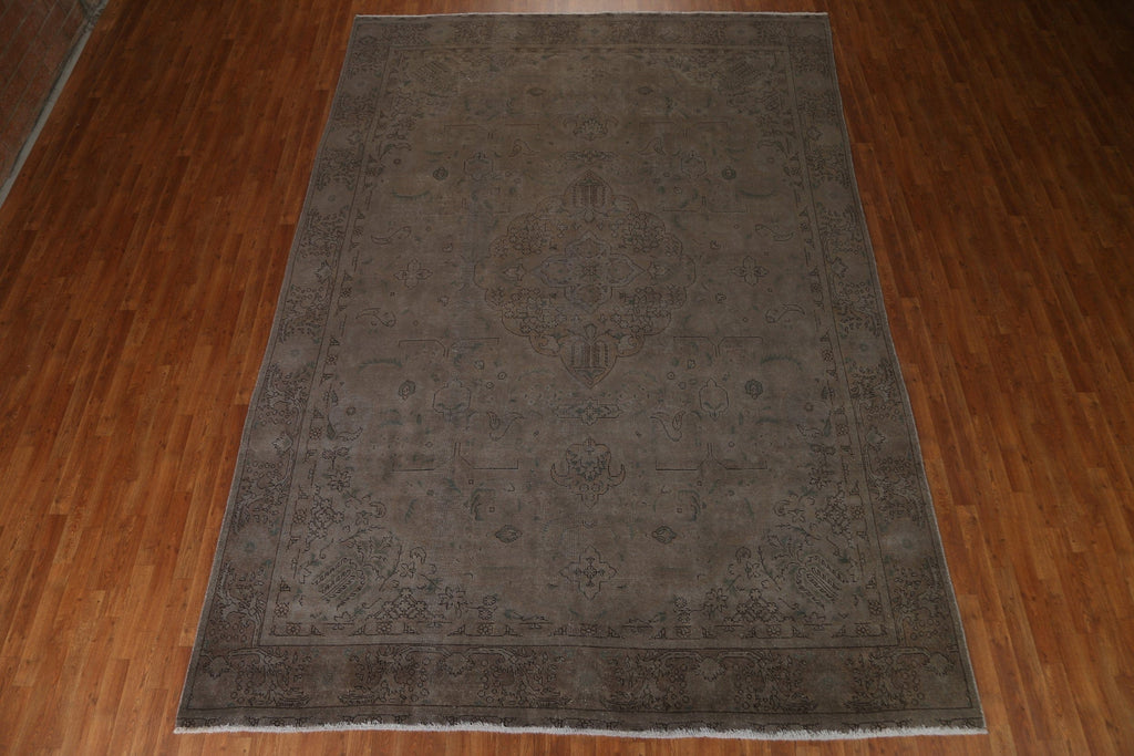 Distressed Over-Dyed Tabriz Persian Area Rug 9x13