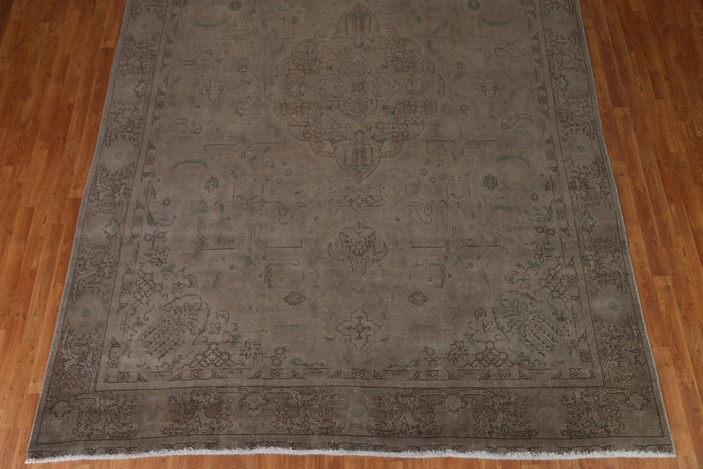 Distressed Over-Dyed Tabriz Persian Area Rug 9x13