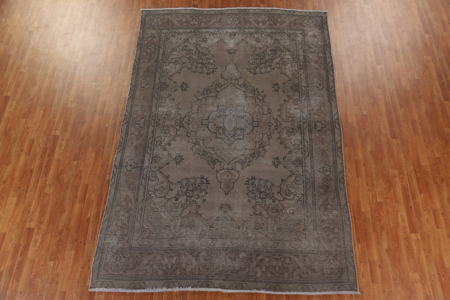 Brown Distressed Tabriz Persian Area Rug 8x11