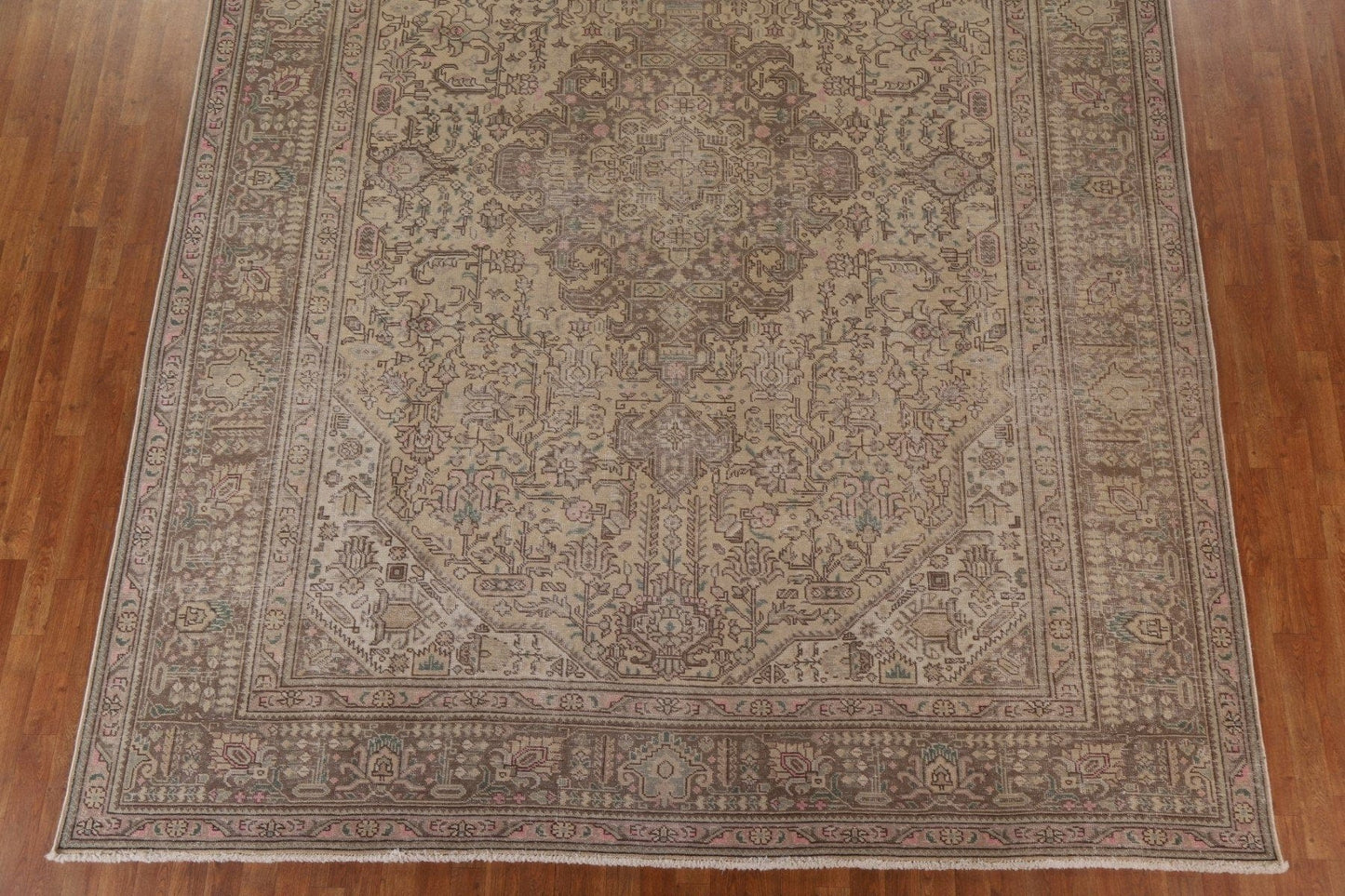 Distressed Vintage Tabriz Persian Area Rug 10x13