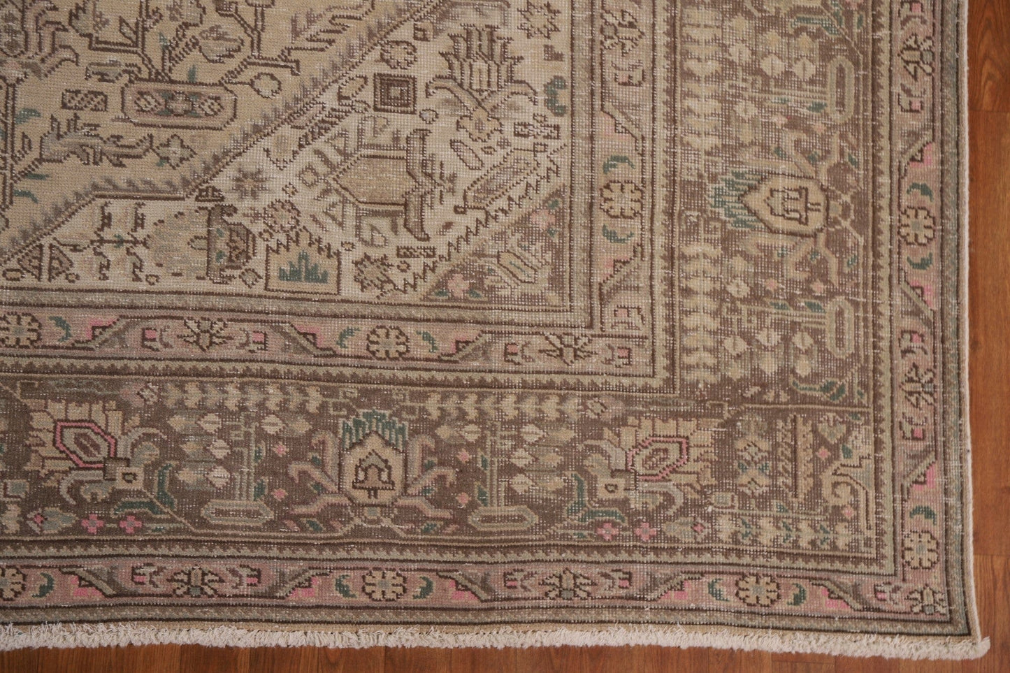 Distressed Vintage Tabriz Persian Area Rug 10x13