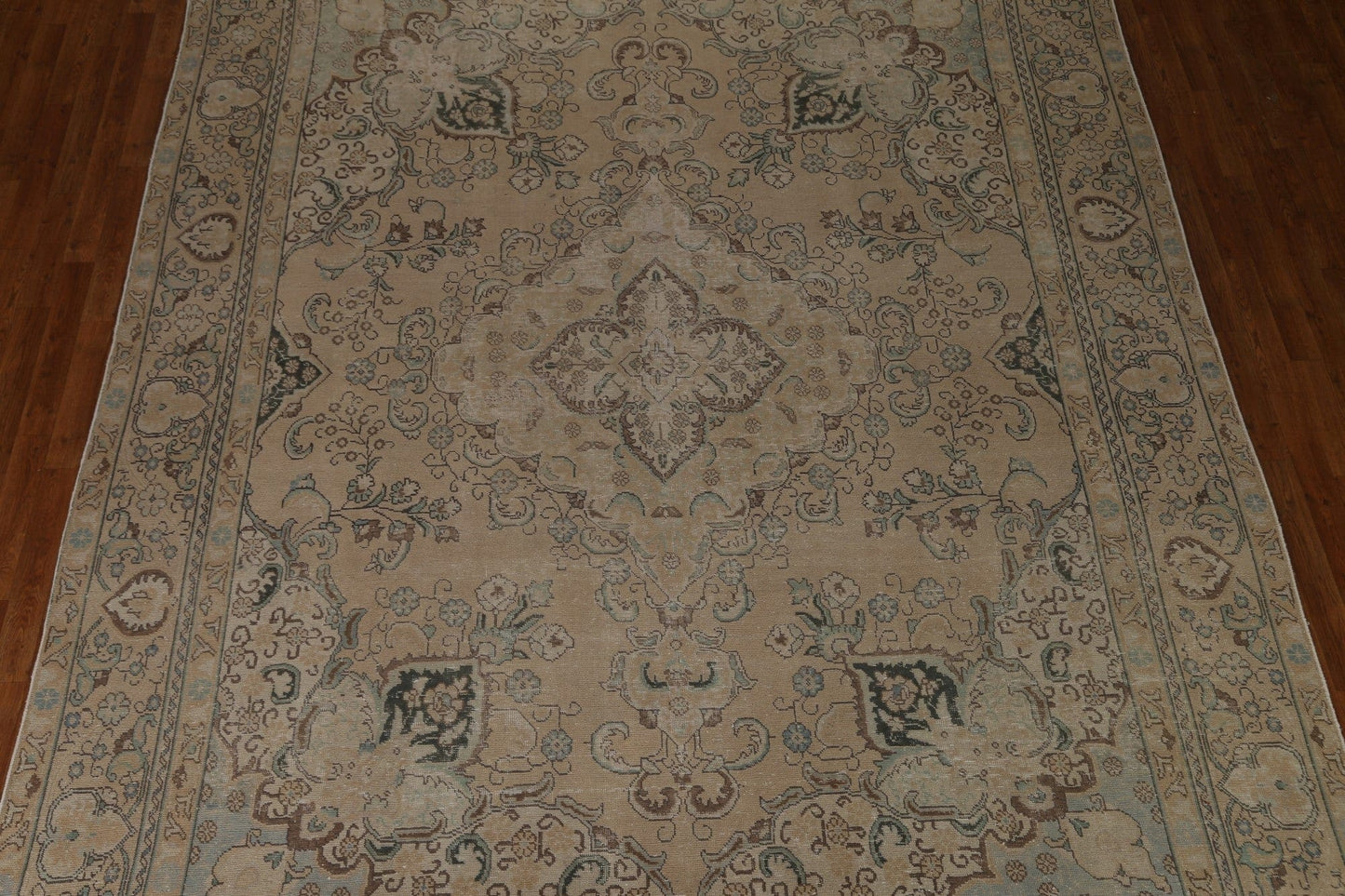 Vintage Distressed Tabriz Persian Area Rug 9x12