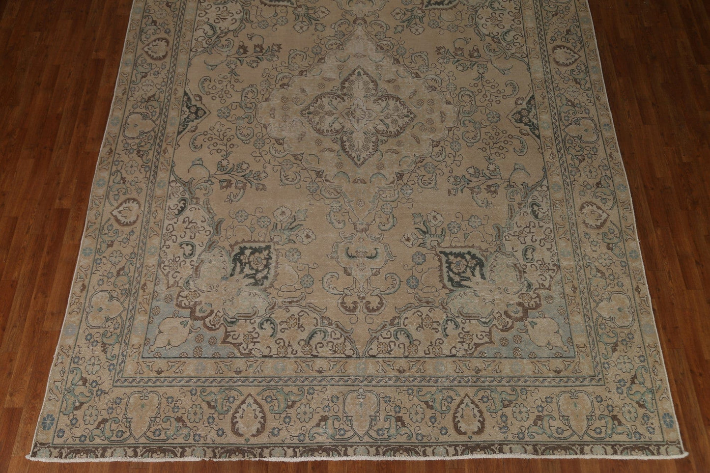 Vintage Distressed Tabriz Persian Area Rug 9x12