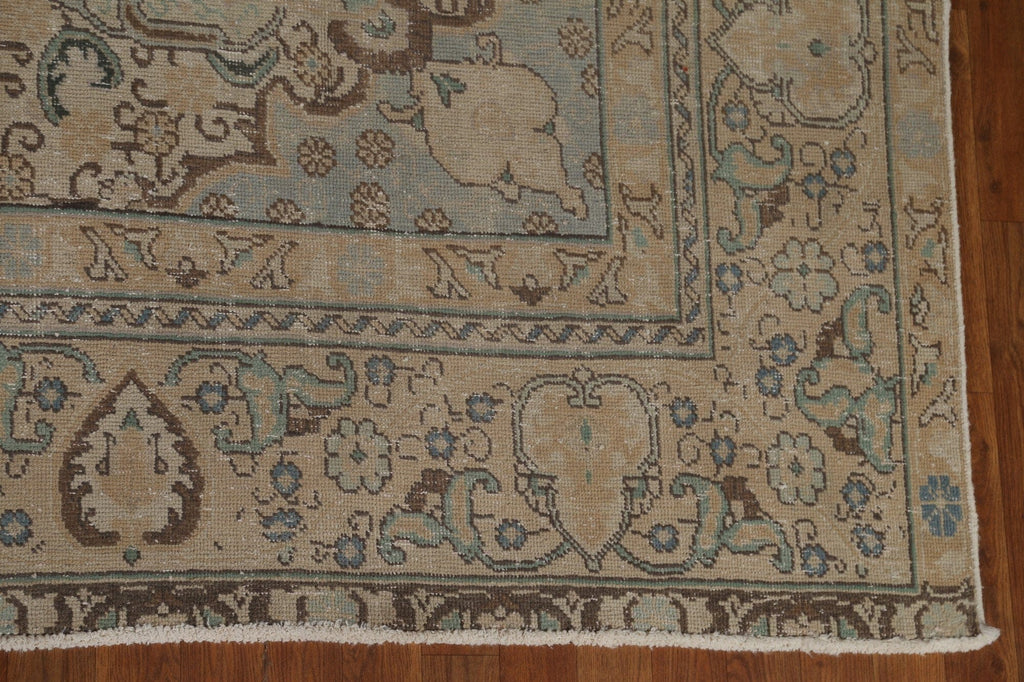 Vintage Distressed Tabriz Persian Area Rug 9x12