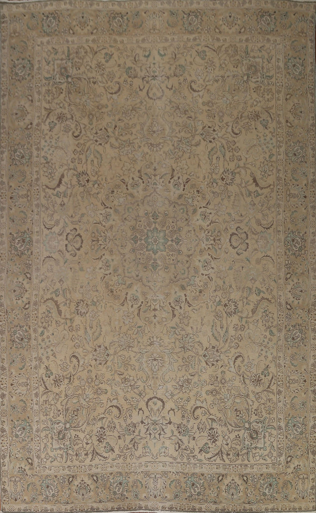 Distressed Wool Tabriz Persian Area Rug 9x13