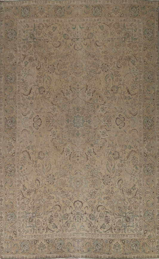 Distressed Wool Tabriz Persian Area Rug 9x13