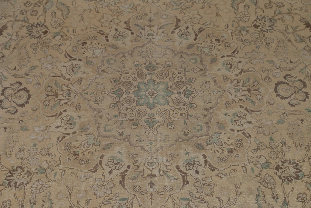 Distressed Wool Tabriz Persian Area Rug 9x13