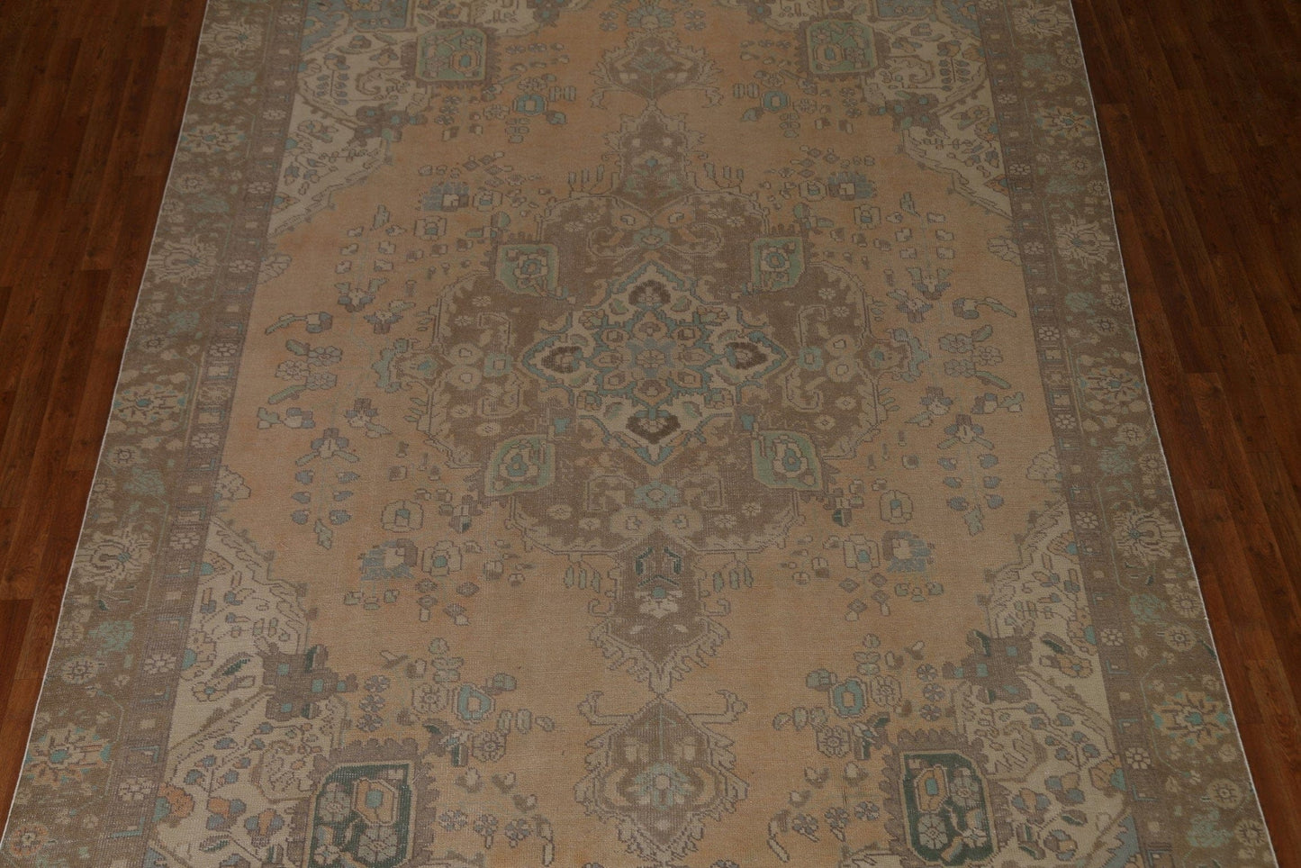 Distressed Wool Tabriz Persian Area Rug 9x12