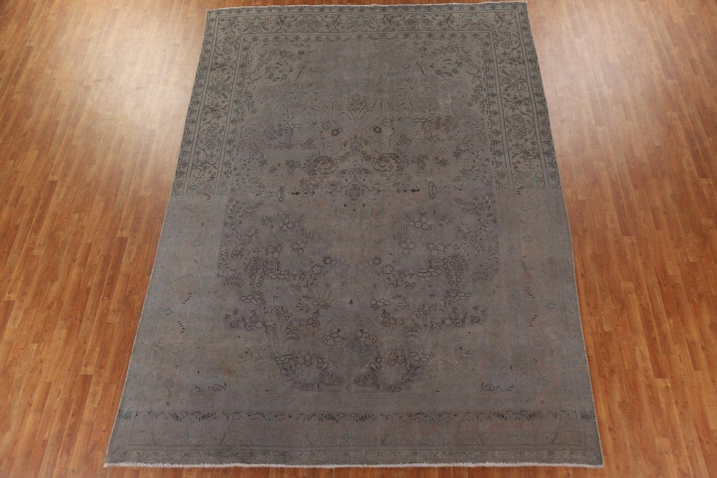 Vintage Distressed Tabriz Persian Area Rug 9x13