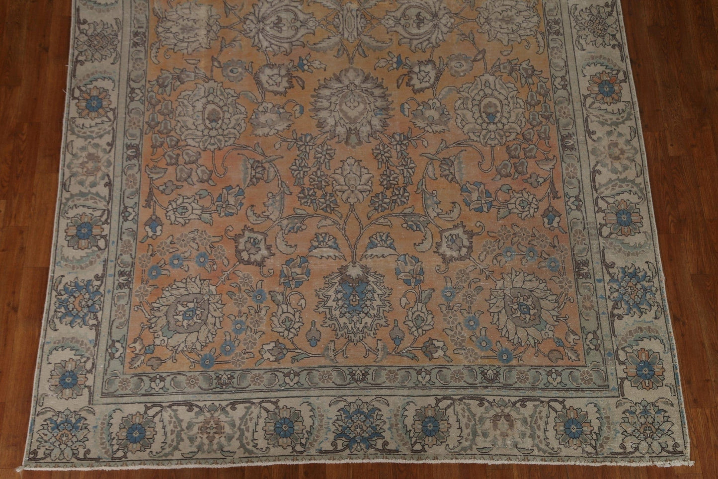 Distressed Floral Tabriz Persian Area Rug 7x11