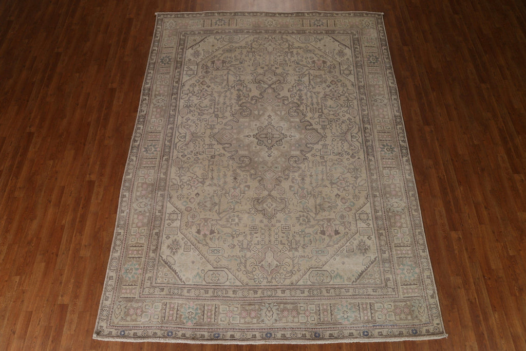 Distressed Tabriz Persian Area Rug 8x11