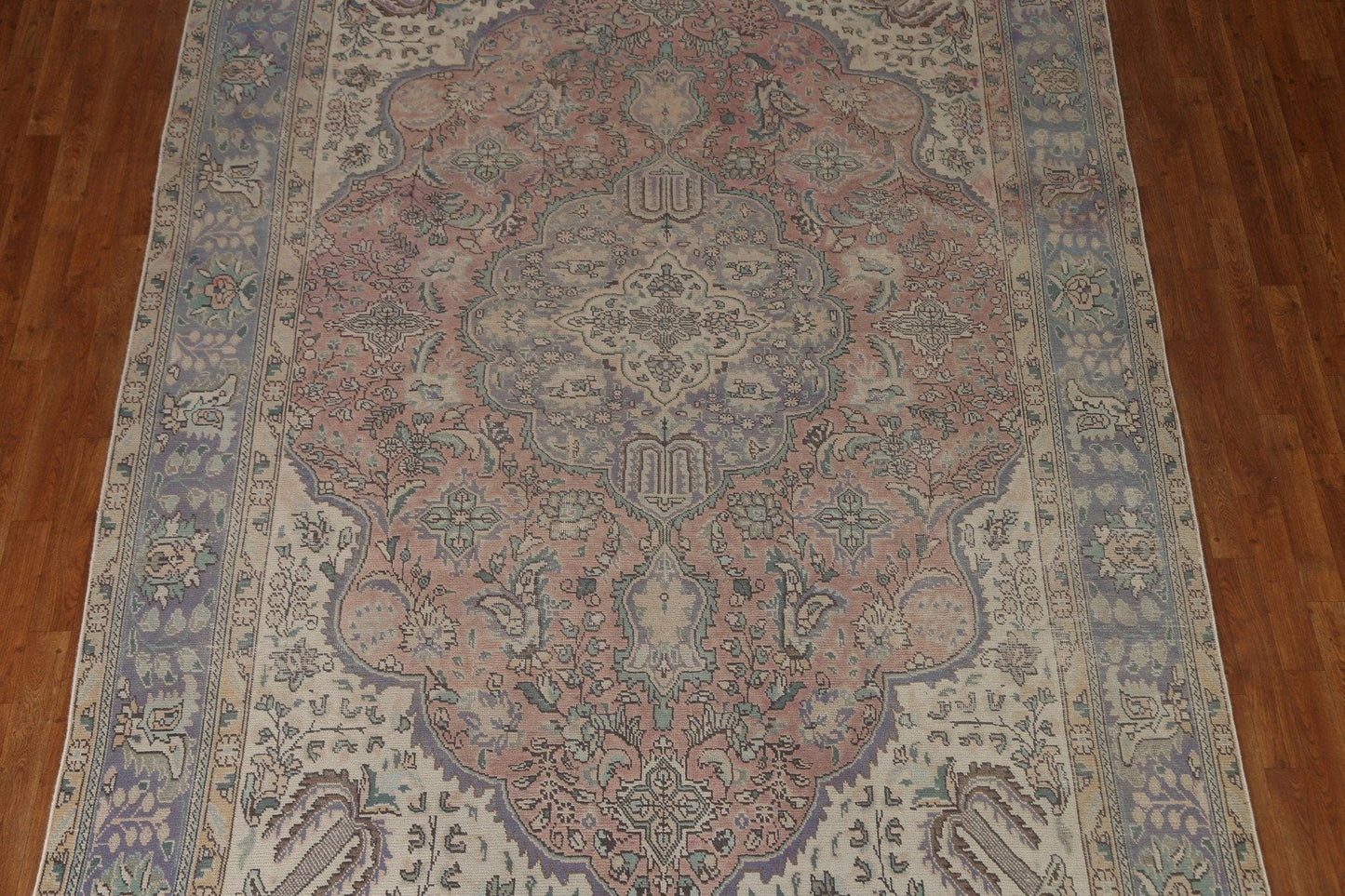 Distressed Pink Tabriz Persian Area Rug 8x11