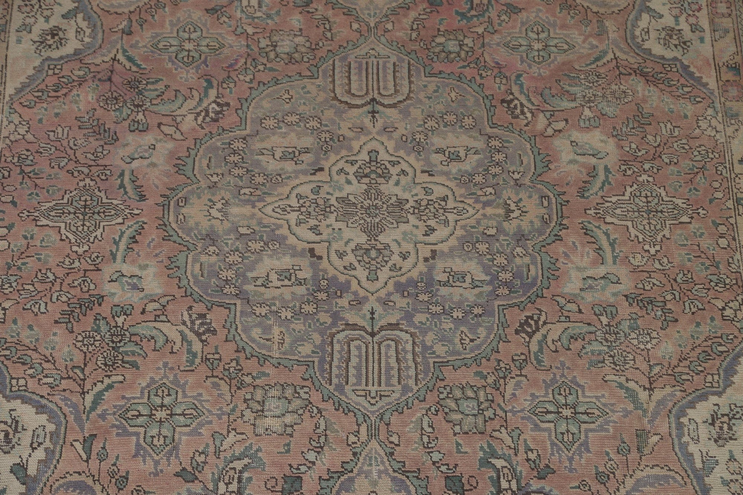 Distressed Pink Tabriz Persian Area Rug 8x11