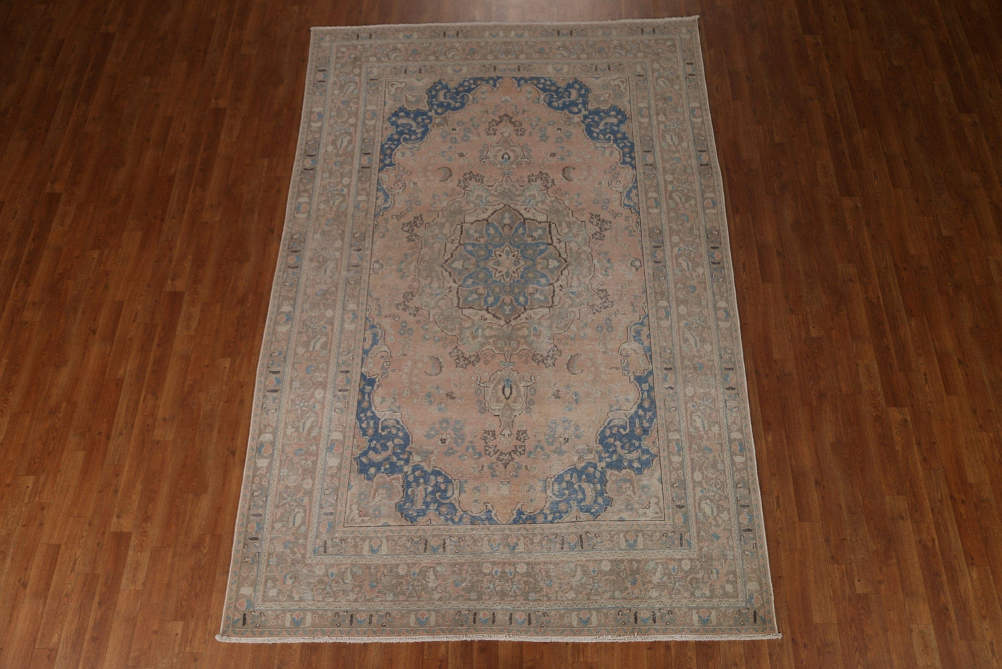 Distressed Mashad Persian Area Rug 6x10