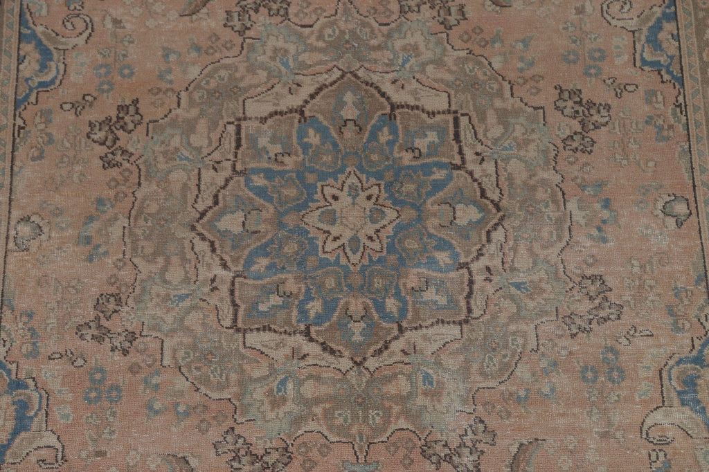 Distressed Mashad Persian Area Rug 6x10