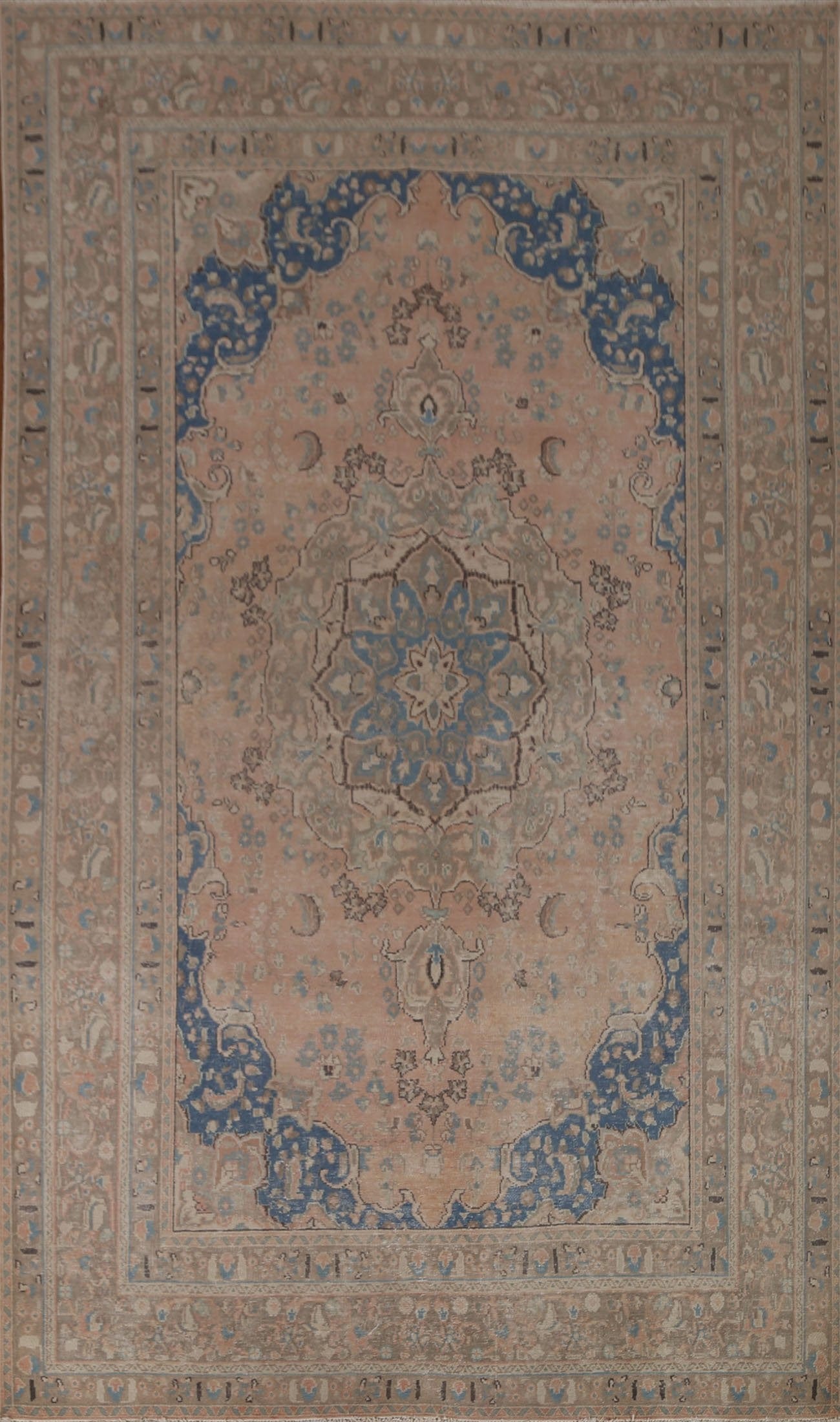 Distressed Mashad Persian Area Rug 6x10