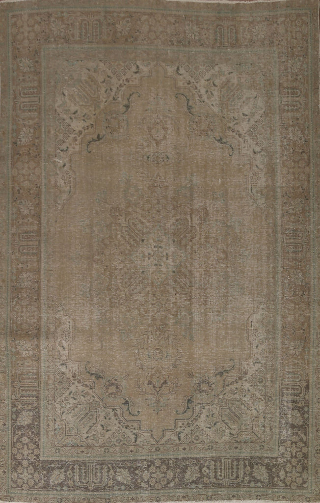 Distressed Wool Tabriz Persian Area Rug 8x11