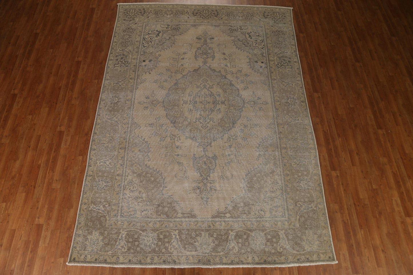 Vintage Distressed Tabriz Persian Area Rug 8x11