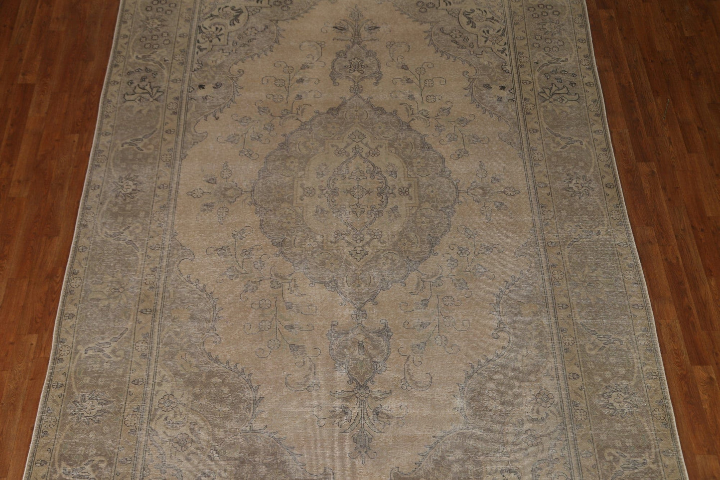 Vintage Distressed Tabriz Persian Area Rug 8x11