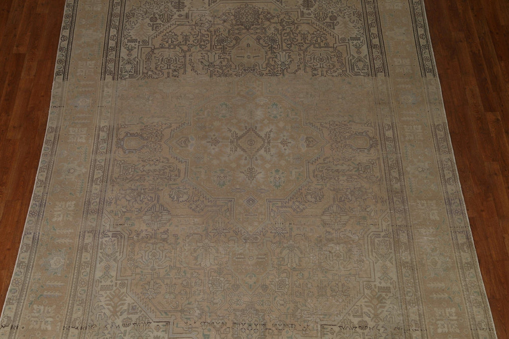 Vintage Distressed Tabriz Persian Area Rug 8x11