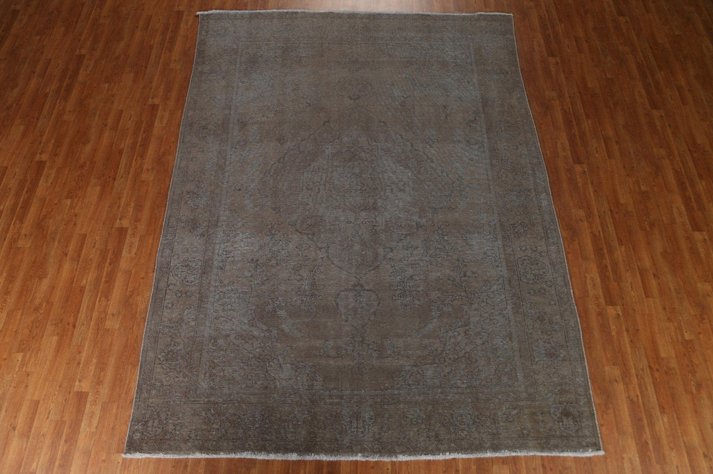 Distressed Over-Dyed Tabriz Persian Area Rug 8x11