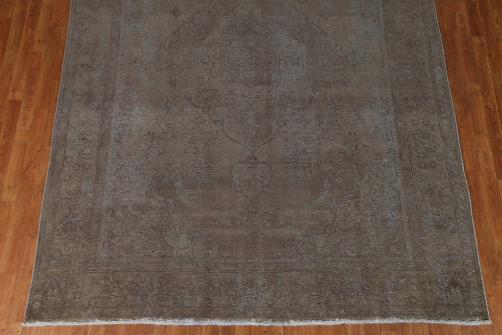 Distressed Over-Dyed Tabriz Persian Area Rug 8x11