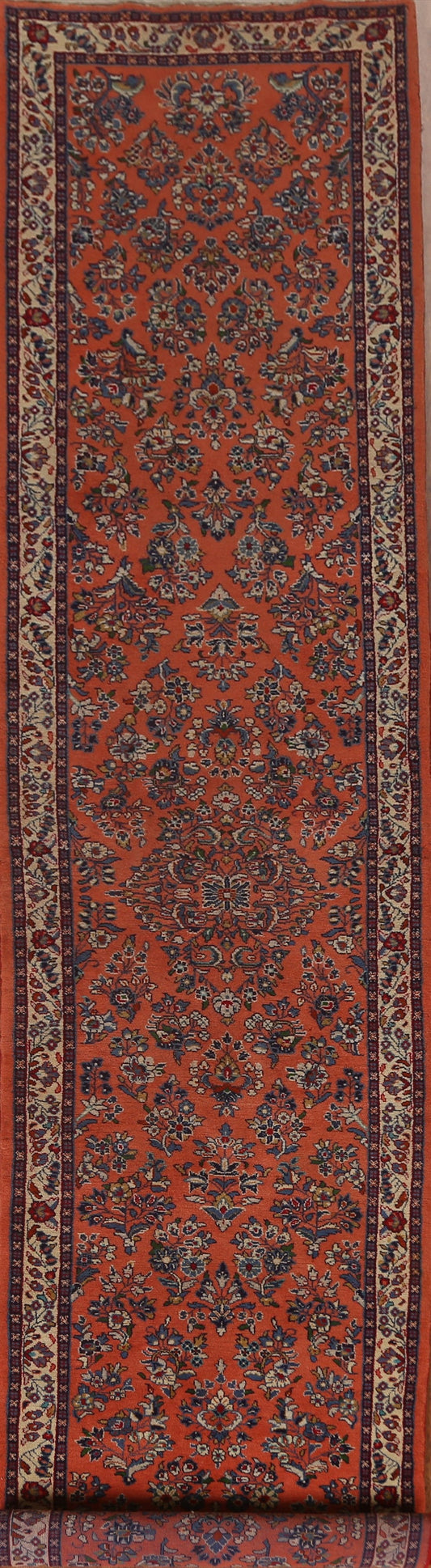 Vegetable Dye Sarouk Persian Runner Rug 3x13